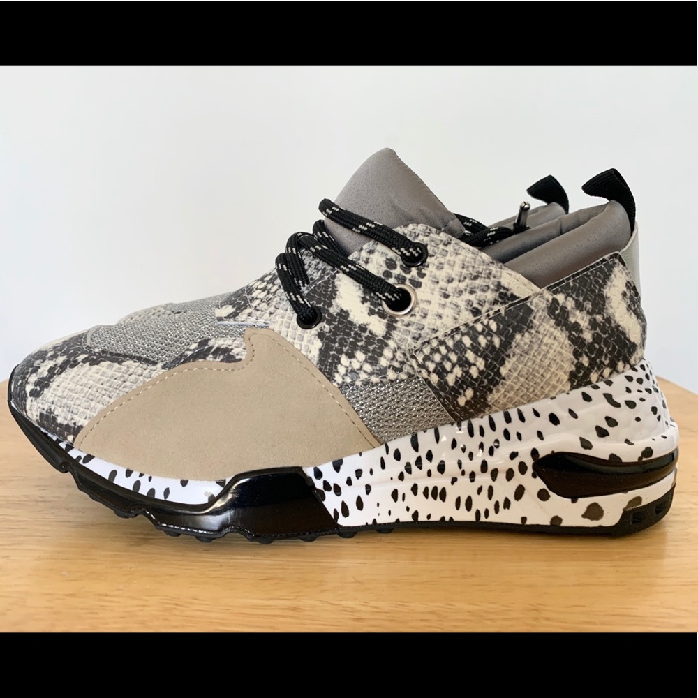 STEVE MADDEN CLIFF NATURAL SNAKE SNEAKERS